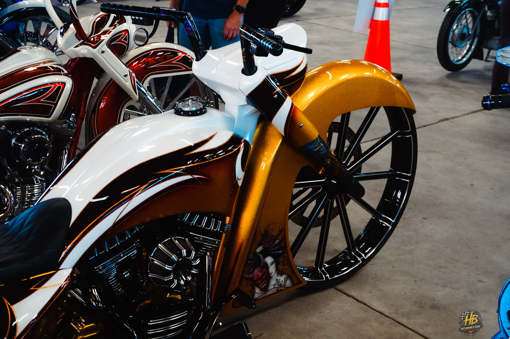 Custom motorcycle front wheel and paint